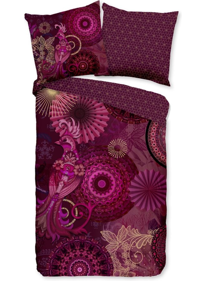 HIP Dekbedovertrek Miska Bordeaux - Katoensatijn