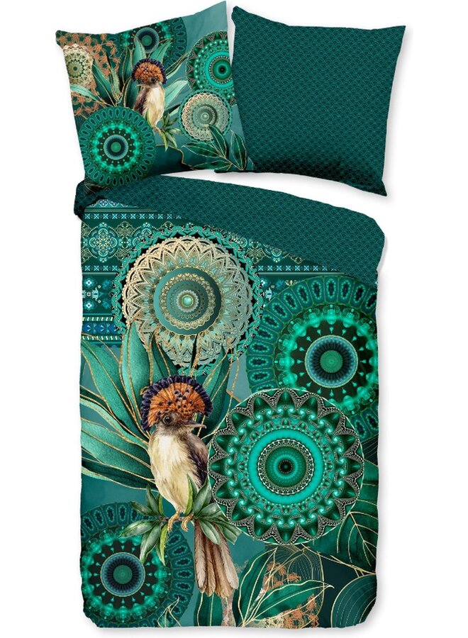 HIP Dekbedovertrek Damali Groen - Katoensatijn