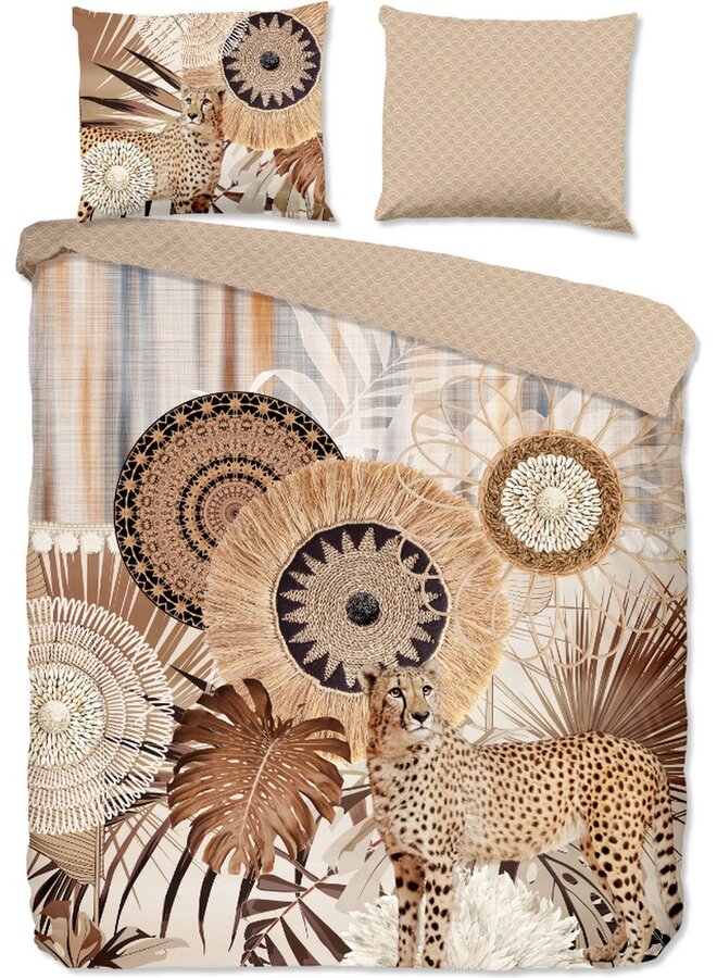 Dekbedovertrek Raeni Taupe - Katoensatijn PL1