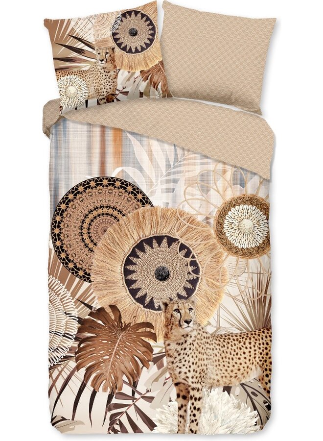 HIP Dekbedovertrek Raeni Taupe - Katoensatijn