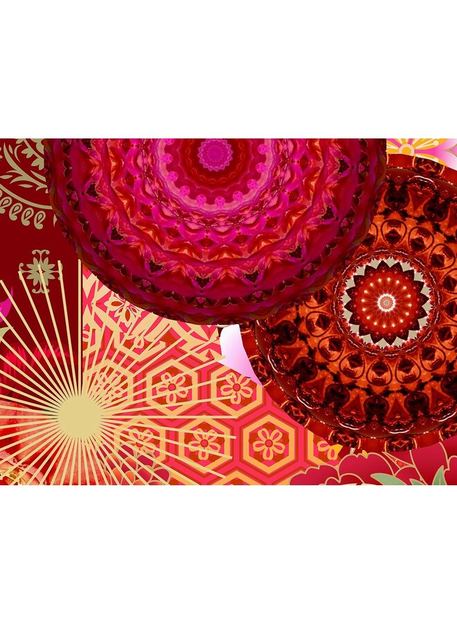 HIP Dekbedovertrek Yuki Rood - Katoensatijn