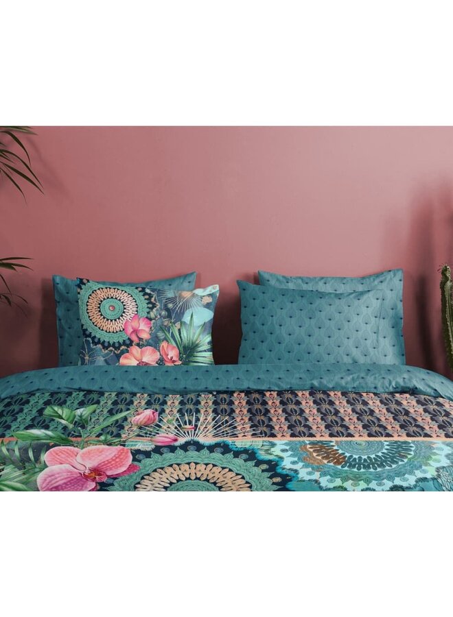 HIP Dekbedovertrek Valdez Petrol - Katoensatijn