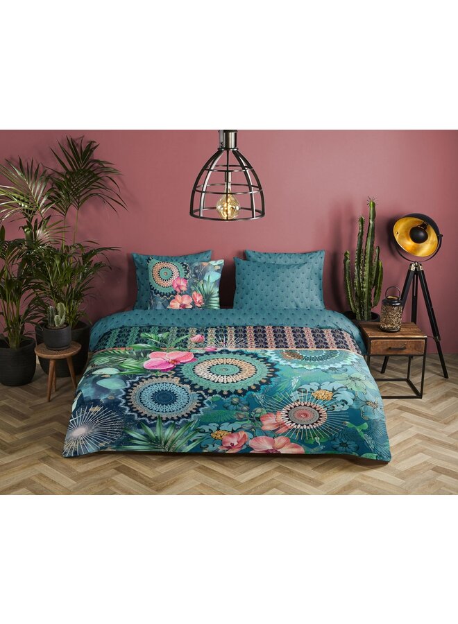 HIP Dekbedovertrek Valdez Petrol - Katoensatijn