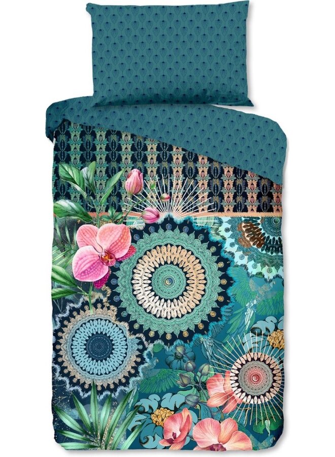 HIP Dekbedovertrek Valdez Petrol - Katoensatijn