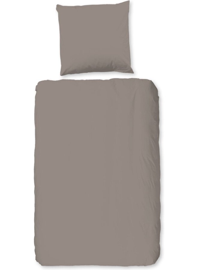 HIP Dekbedovertrek Uni Klei - Katoensatijn