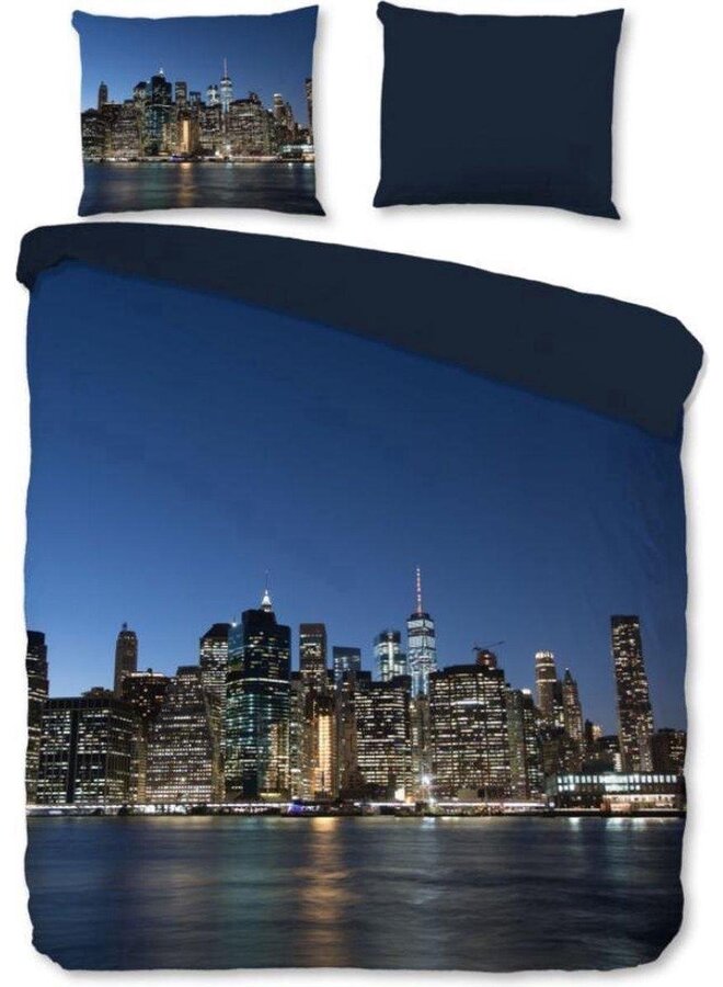 Dekbedovertrek New York Blauw - Microvezel PL3