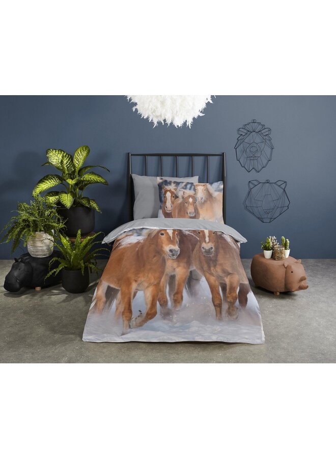 Good Morning Dekbedovertrek Kids Happy Horses Multi - Flanel