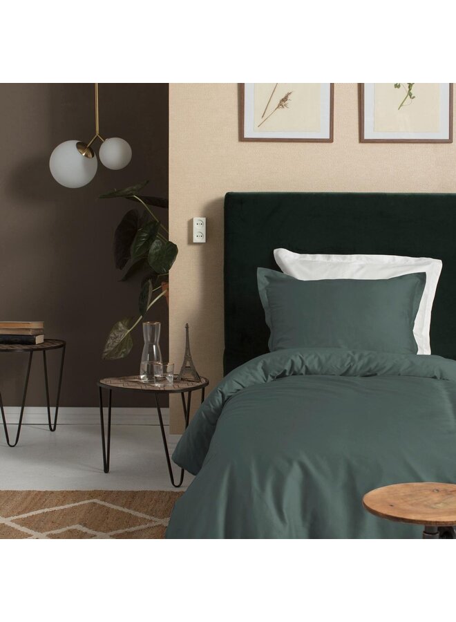 Cinderella Dekbedovertrek Sundays Donker Groen - Katoensatijn