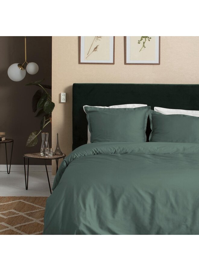 Cinderella Dekbedovertrek Sundays Donker Groen - Katoensatijn