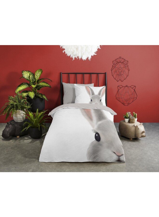 Good Morning Dekbedovertrek Kids Roger Wit - Katoen