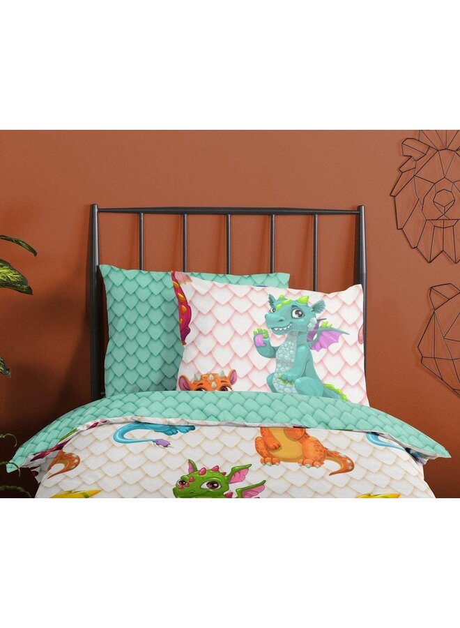 Good Morning Dekbedovertrek Kids Dragons Multi - Katoen