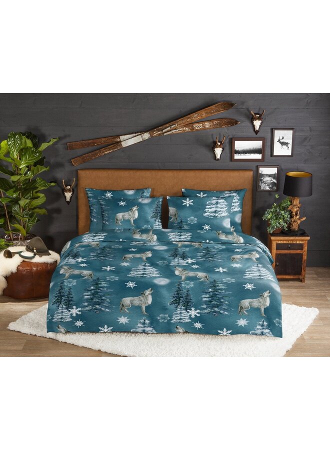 Good Morning Dekbedovertrek Midnight Petrol - Flanel