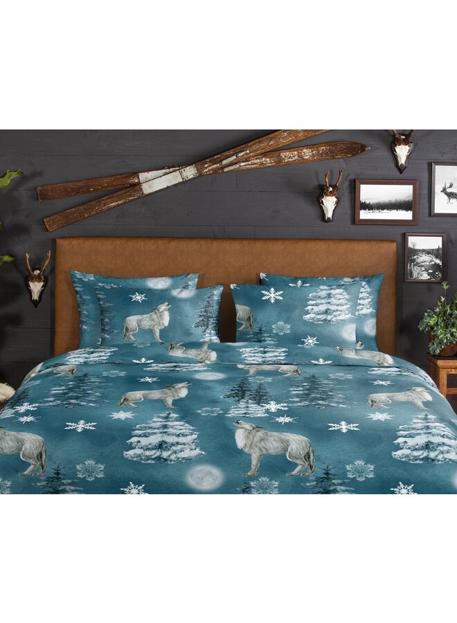 Good Morning Dekbedovertrek Midnight Petrol - Flanel