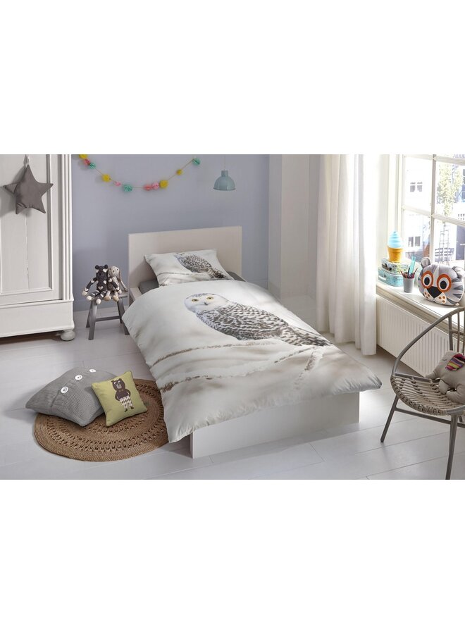 Good Morning Dekbedovertrek Snowy Owl Wit - Flanel