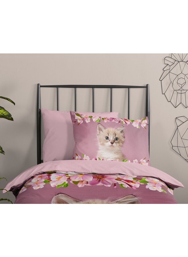 Good Morning Dekbedovertrek Kids Look Roze - Katoen