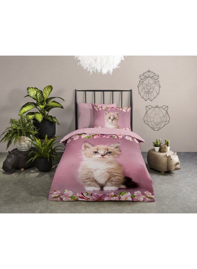 Good Morning Dekbedovertrek Kids Look Roze - Katoen