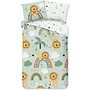 Good Morning Dekbedovertrek Kids Lions Groen - Katoen