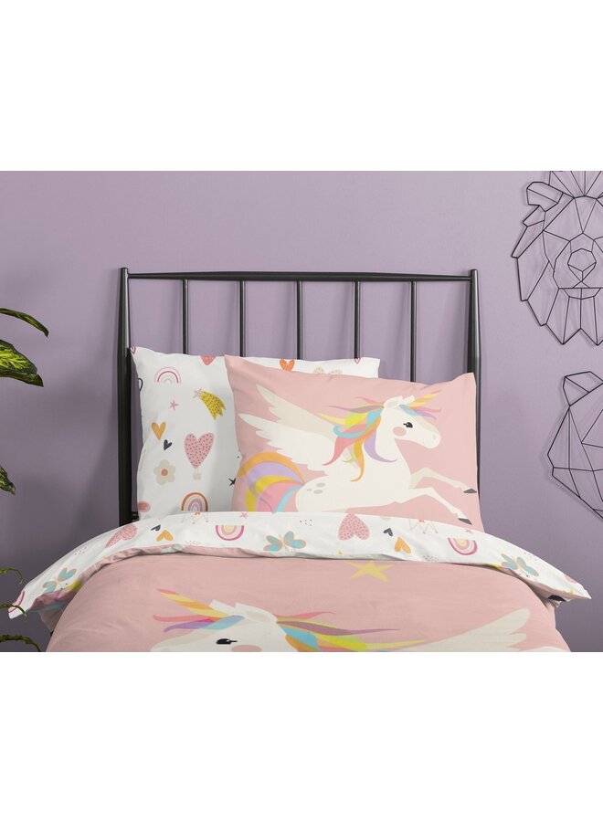 Good Morning Dekbedovertrek Kids Unicorn Multi - Katoen