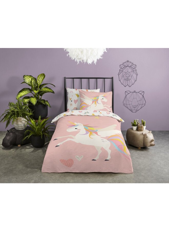 Good Morning Dekbedovertrek Kids Unicorn Multi - Katoen
