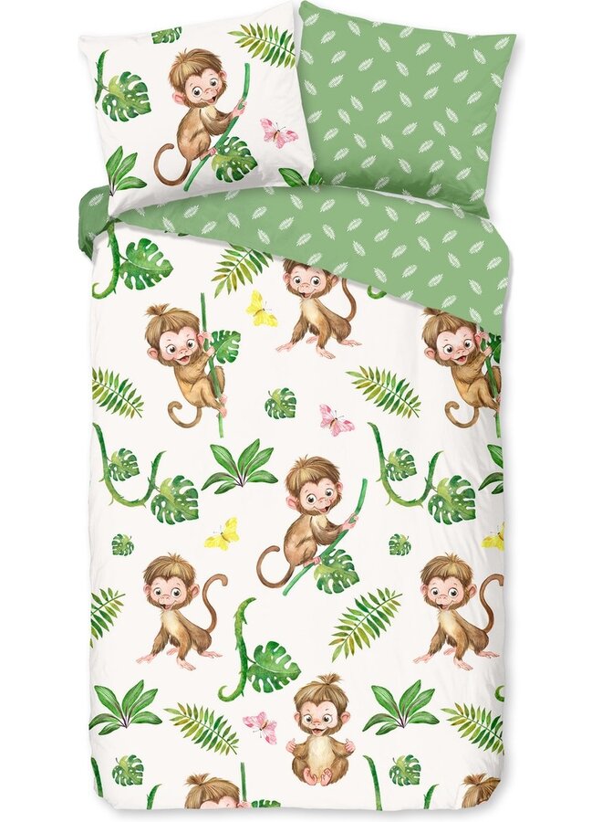 Good Morning Dekbedovertrek Kids Play Groen - Katoen