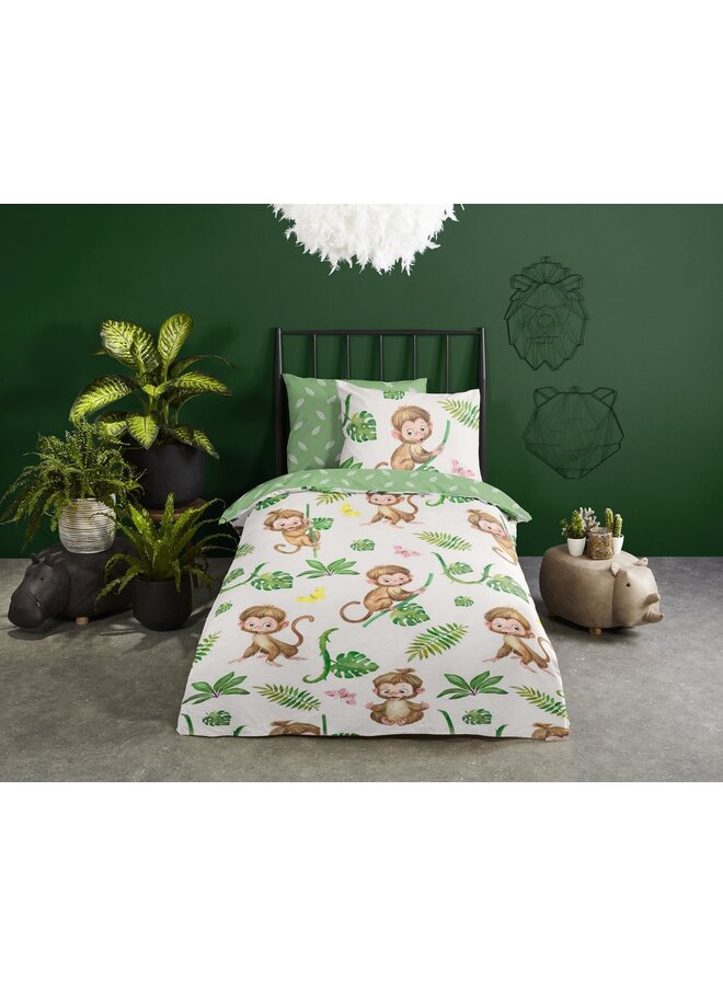 Good Morning Dekbedovertrek Kids Play Groen - Katoen