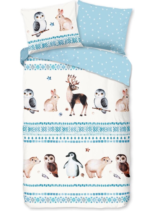 Good Morning Dekbedovertrek Kids Freezing Blauw - Flanel