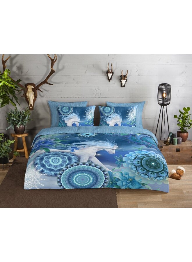 HIP Dekbedovertrek Lumi Blauw - Flanel