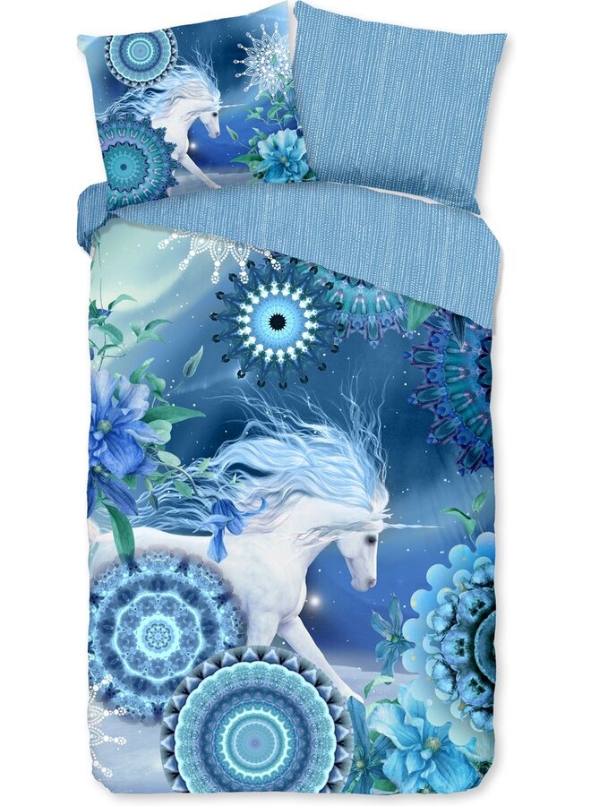 HIP Dekbedovertrek Lumi Blauw - Flanel