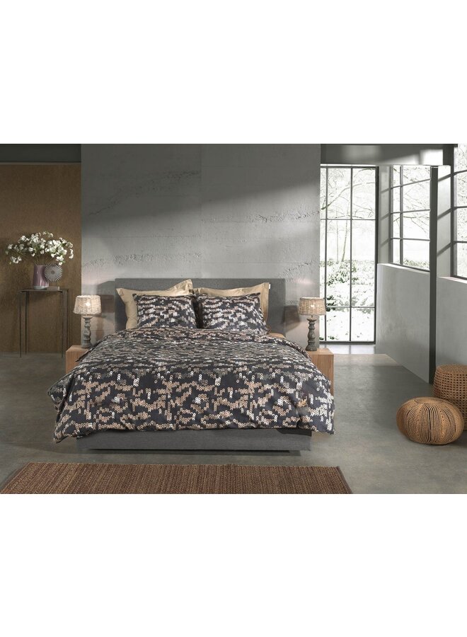 Heckett & Lane Dekbedovertrek Lio Zwart - Flanel