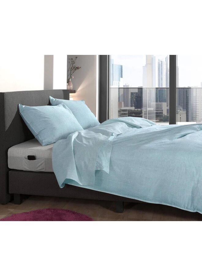 ZO! Home Dekbedovertrek Lino Licht Blauw - Katoen