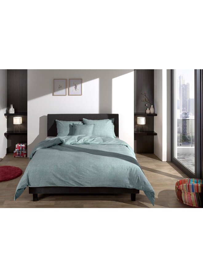 ZO! Home Dekbedovertrek Lino Steen Blauw - Katoen
