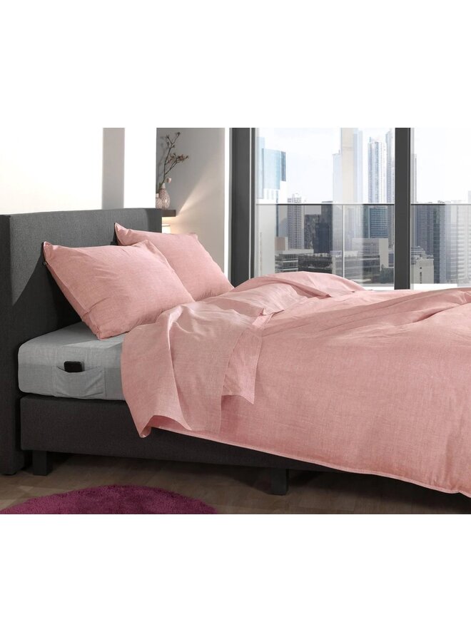 ZO! Home Dekbedovertrek Lino Shellrood - Katoen