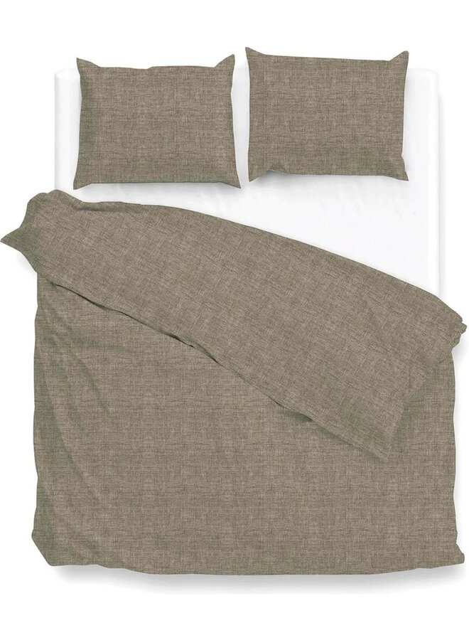 Dekbedovertrek Lino Palm Taupe - Katoen PL3