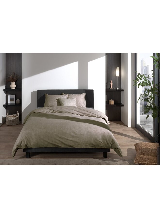 ZO! Home Dekbedovertrek Lino Palm Taupe - Katoen