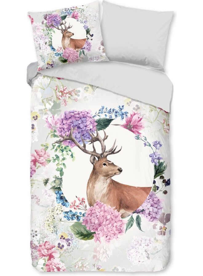 Good Morning Dekbedovertrek Vedet Grijs - Flanel