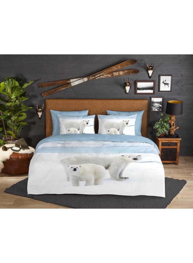 Good Morning Dekbedovertrek Care Blauw - Flanel