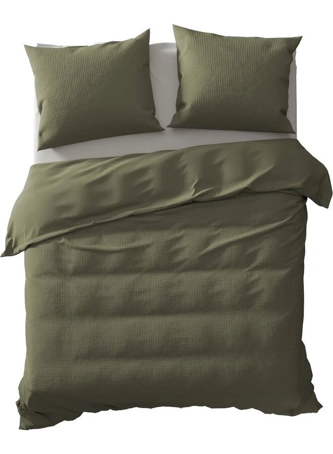 Yellow Dekbedovertrek Cialda Army Groen - Percale Katoen