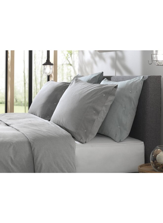 Yellow Dekbedovertrek Chambray Grijs - Katoen