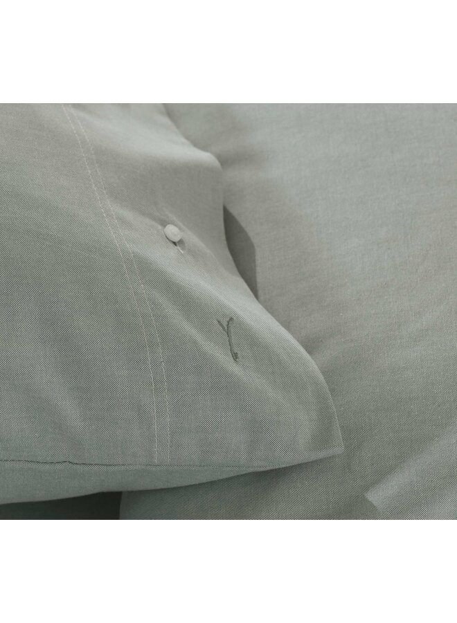 Yellow Dekbedovertrek Chambray Groen - Percale Katoen