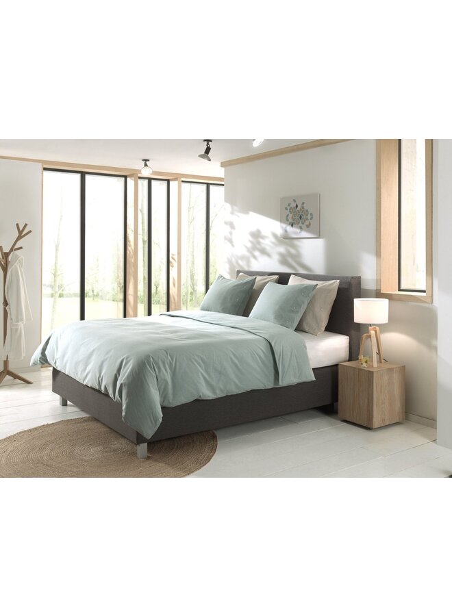 Yellow Dekbedovertrek Chambray Groen - Katoen