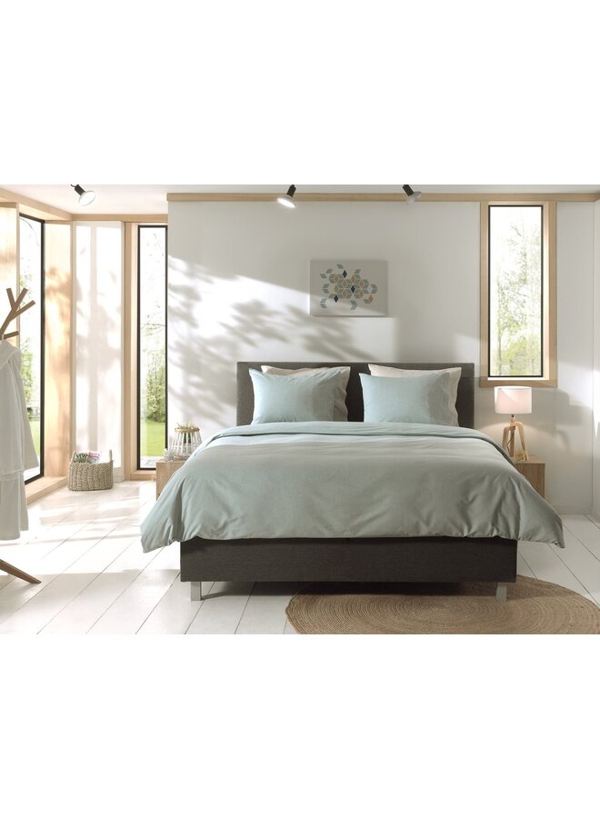 Yellow Dekbedovertrek Chambray Groen - Katoen