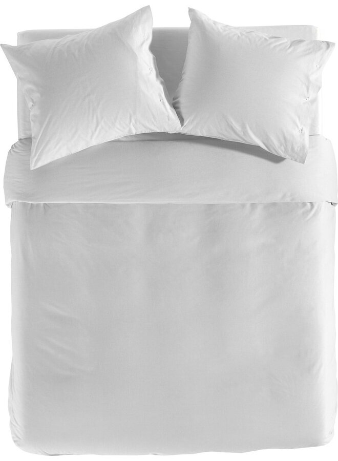 Percale Katoen Dekbedovertrek Vintage Wit