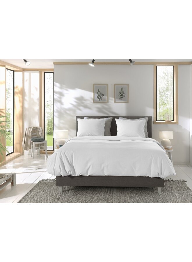 Yellow Dekbedovertrek Chambray Wit - Percale Katoen