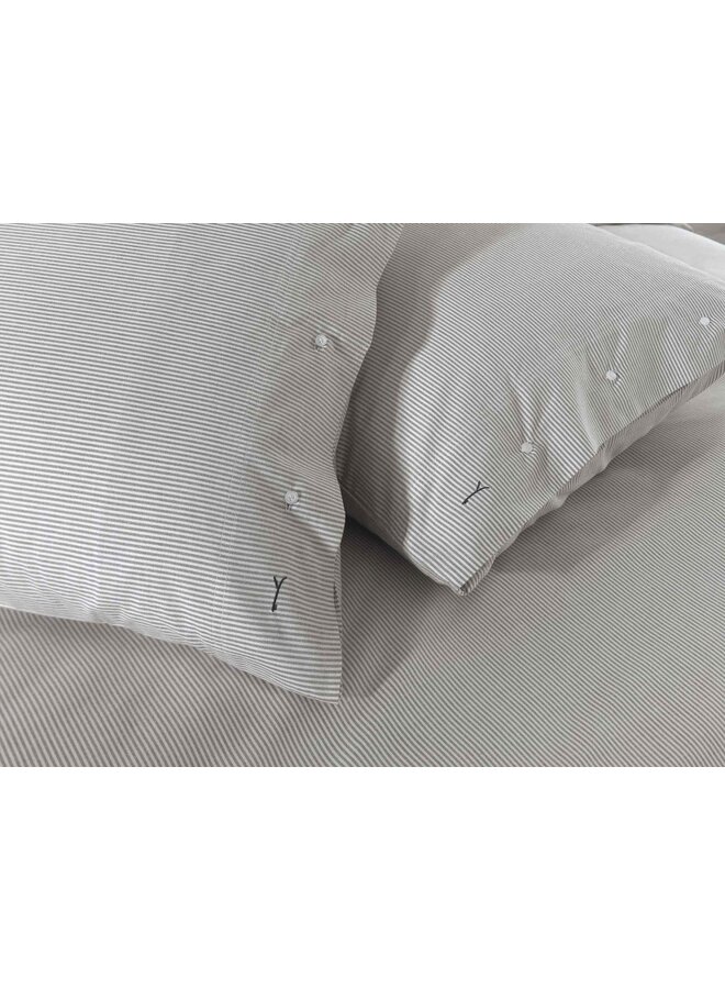 Yellow Dekbedovertrek Oxford Grijs - Katoen