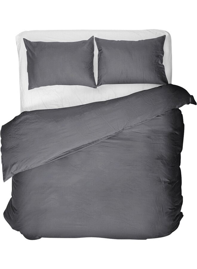 Primaviera Deluxe Dekbedovertrek Uni Antraciet - Egyptisch Katoen