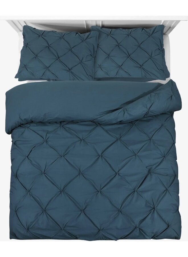 Dekbedovertrek Plooien Salvador Petrol - Katoen PL1