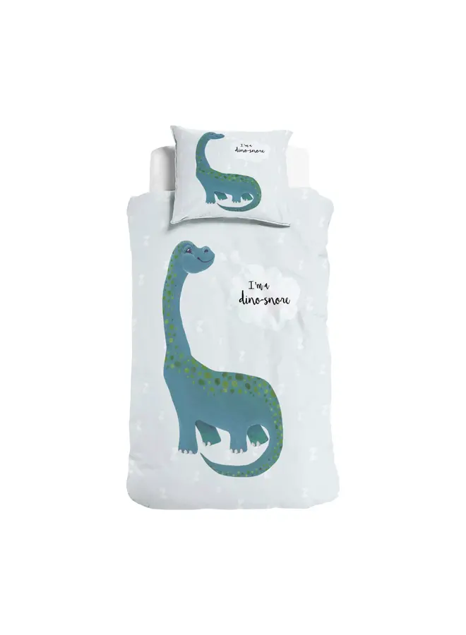 Dekbedovertrek Kids I'm a Dino-Snore Blauw - Katoen PL3