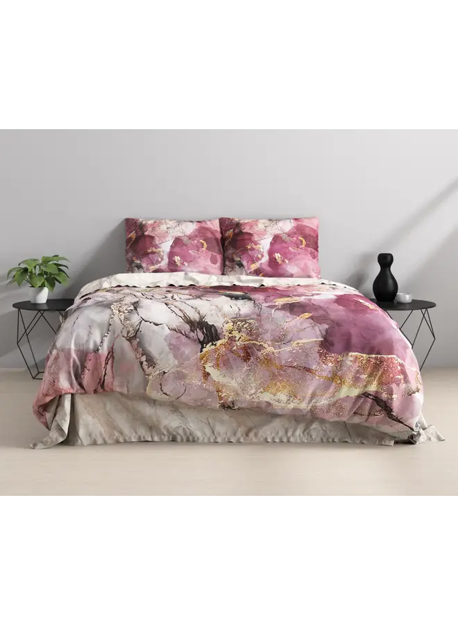 Sleeptime Dekbedovertrek Breccia Roze - Katoensatijn