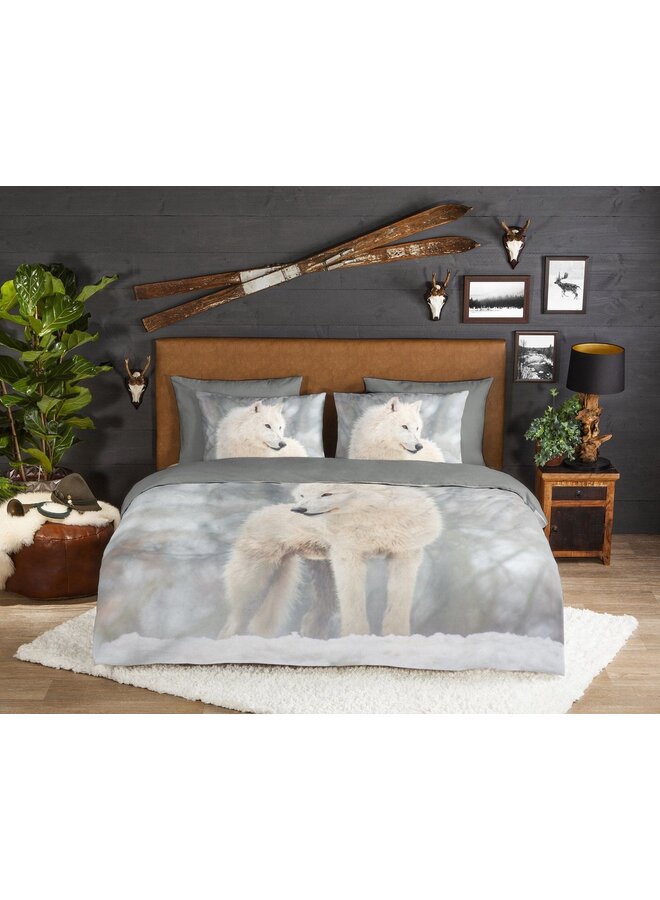 Good Morning Dekbedovertrek Julian Grijs - Flanel