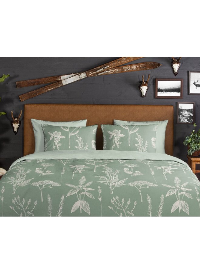 Good Morning Dekbedovertrek Herbs Groen - Flanel
